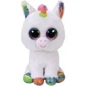 TY Licorne 15 cm blanc/coloré avec yeux scintillants Peluche Pixy