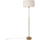 QAZQA Lampadaire réglable en bronze avec abat-jour gris clair 50 cm - Parte