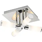 QAZQA Plafonnier de salle de bain moderne chromé 4 lumières IP44 - Bath