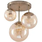 LINDBY Plafonnier , Teeja, dimmable, Bronze / laiton ancien, Salon / séjour, Verre, Moderne