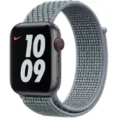 Apple Watch 42/44/45 mm Nylon Sport Loop Nike Bracelet de Montre Brume Obsidienne