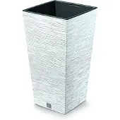 Prosperplast 37l Furu Collection 39.5x39.5x75.5 Cm Flowerpot Argenté