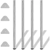 vidaXL 4x pieds de table réglables en hauteur chrome 1100 mm