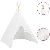 vidaXL Tente tipi d'enfants avec sac Peau de pêche Blanc 120x120x150cm
