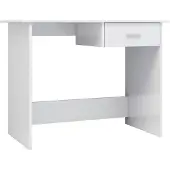 vidaXL Bureau Blanc brillant 100x50x76 cm Bois d’ingénierie