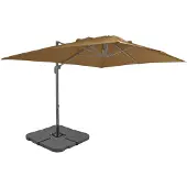 vidaXL Parasol de jardin avec base portable taupe