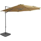 vidaXL Parasol avec pied de parasol portable Taupe