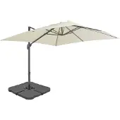 vidaXL Parasol avec pied de parasol portable sable blanc