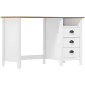 vidaXL Bureau Hill avec 3 tiroirs 120x50x74 cm bois de pin