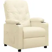 vidaXL Fauteuil relax Crème Similicuir