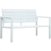 vidaXL Banc de jardin 120 cm HDPE blanc aspect bois