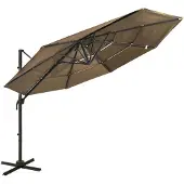 vidaXL Parasol avec mât en aluminium 4 couches Taupe 3x3 m