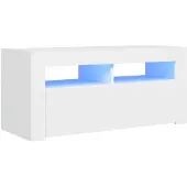 vidaXL Armoire TV avec lampes LED blanc 90x35x40 cm