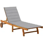 vidaXL Bain de soleil avec support acacia massif
