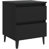 vidaXL Table de chevet noir 40x35x50 cm bois d'ingénierie