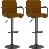 vidaXL Tabouret de bar 2 pcs. velours brun