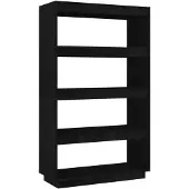 vidaXL Bibliothèque/Séparateur de pièce Noir 80x35x135 cm Pin massif