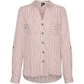 Vero Moda Chemisier 'VMBumpy' rose ancienne / blanc