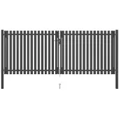 vidaXL Portail de clôture de jardin Acier 4x1,7 m Anthracite