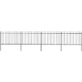 vidaXL Clôture de jardin avec pointes de lance Acier 6,8 x 1,2 m Noir