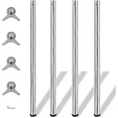 vidaXL 4x pieds de table réglables en hauteur chrome 1100 mm