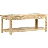 vidaXL Table basse 110 x 50 x 45 cm Peinte à la main Bois massif Mango