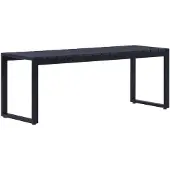 vidaXL Banc de jardin 120,5 cm Plateau PS Noir