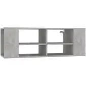 vidaXL Armoire TV murale gris béton 102x35x35 cm Bois composite