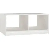 vidaXL Table basse blanche 75x50x33,5 cm pin massif