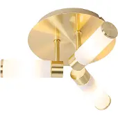 QAZQA Plafonnier de salle de bain moderne en laiton 3 lumières IP44 - Bath