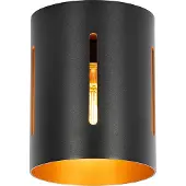 QAZQA Plafonnier design noir avec intérieur doré - Yana