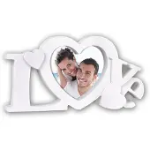 Zep Cadre photo - Love - Format coeur 10x10cm - Blanc - A poser - Cadeau