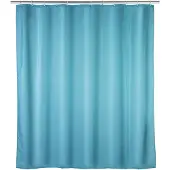 Wenko Rideau de douche anti-moisissure couleur unie - 180 x 200 cm - Bleu