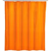 Wenko Rideau de douche anti-moisissure couleur unie - 180 x 200 cm - Orange