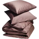 Yumeko - Parure de lit - Satin De Coton - 200x220 - Marron