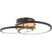 QAZQA Plafonnier noir 45 cm avec LED à intensité variable 3 niveaux - Rowin
