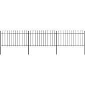 vidaXL Clôture de jardin avec pointes de lance Acier 5,1 x 1 m Noir