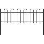 vidaXL Clôture de jardin avec dessus en cerceau Acier 1,8 m Noir144928