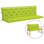 vidaXL Coussins de banc de jardin 2 pcs. Vert clair 200x50x7 cm tissu Oxford