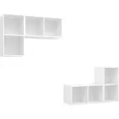 vidaXL Armoires murales TV 4 pcs. Bois blanc