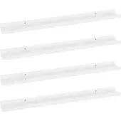 vidaXL Étagères murales 4 pcs Blanc brillant 80x9x3 cm