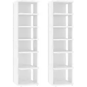 vidaXL Armoires à chaussures 2 pcs Blanc 27,5x27x102cm bois ingénierie