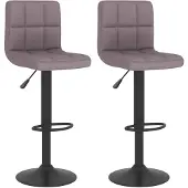 vidaXL Tabouret de bar 2 pcs. Tissu taupe