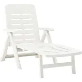 vidaXL Chaise longue pliante plastique blanc