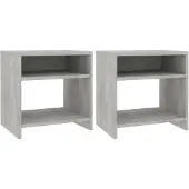 vidaXL Tables de chevet 2 pcs Gris béton 40x30x40 cm Bois d'ingénierie
