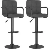 vidaXL Tabouret de bar 2 pcs. Tissu gris foncé