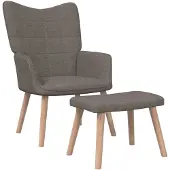 vidaXL Fauteuil relax avec pouf Taupe Tissu