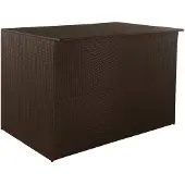 vidaXL Coffre de rangement Garden brun 150x100x100 cm Poly rotin