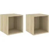 vidaXL Armoires murales 2 pcs Chêne Sonoma 37x37x37 cm Bois ingénierie
