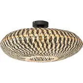 QAZQA Plafonnier oriental en bambou noir 50 cm - Ostrava